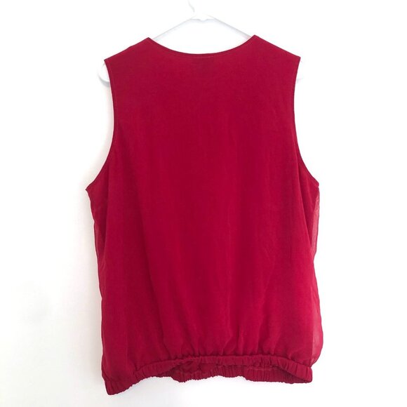 NEW NWT OLD TAG TORRID 1 Plus Size Surplice Chiffon Blouse Raspberry Pink Red 1X - Picture 11 of 15